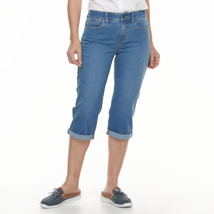 Women's Croft & Barrow&reg; Capri Jeans, Size: 12, Med Blue