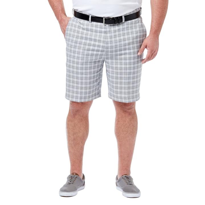 Big & Tall Haggar&reg; Cool 18&reg; Windowpane Performance Shorts, Men's, Size: 48, Silver
