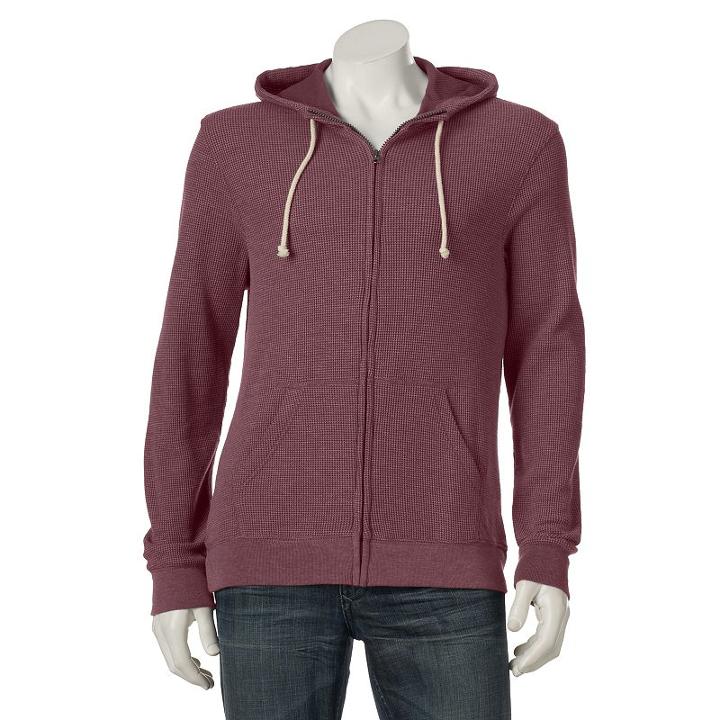 Men's Urban Pipeline&reg; Waffle Full-zip Hoodie, Size: Small, Purple