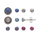 Charming Inspirations Interchangeable Halo Stud Earring Set, Women's, Blue