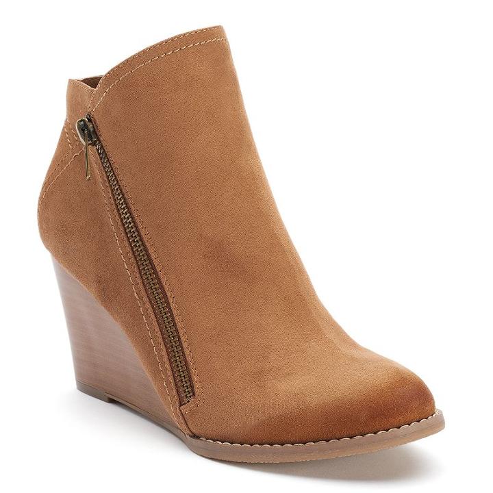 Sonoma Goods For Life&trade; Women's Wedge Ankle Boots, Size: 8, Beig/green (beig/khaki)