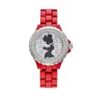 Disney's Minnie Mouse Glam Dots Women's Crystal Watch, Red