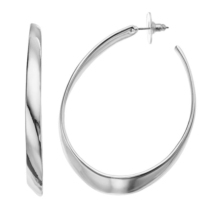 Jennifer Lopez Silver Tone Nickel Free J Hoop Earrings, Women's