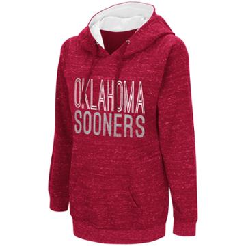 Women's Campus Heritage Oklahoma Sooners Throw-back Pullover Hoodie, Size: Medium, Med Red
