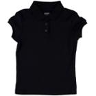 Girls 7-16 Chaps Picot School Uniform Polo, Girl's, Size: 12-14, Black