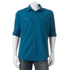 Big & Tall Apt. 9 Modern-fit Roll-tab Button-down Shirt, Men's, Size: L Tall, Turquoise/blue (turq/aqua)