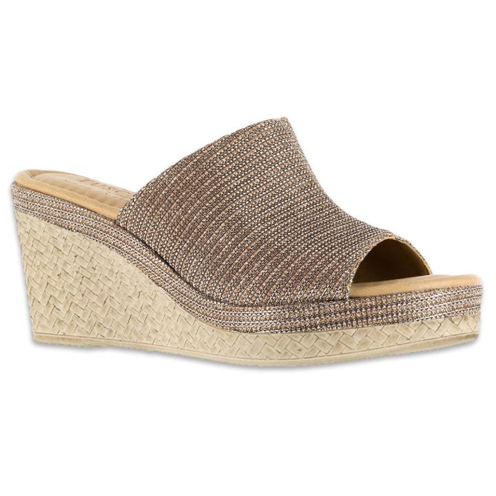 Tuscany By Easy Street Octavia Women's Wedge Sandals, Size: 7.5 Wide, Brown