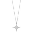 Simply Vera Vera Wang Sterling Silver 1/4 Carat T.w. Diamond Starburst Pendant, Women's, Size: 18, White