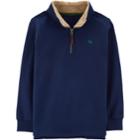 Boys 4-12 Carter's Sherpa 1/4 Zip Pullover Sweater, Size: 7, Blue