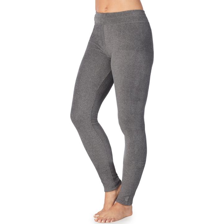 Plus Size Cuddl Duds Stretch Fleece Leggings, Women's, Size: 2xl, Grey (charcoal)