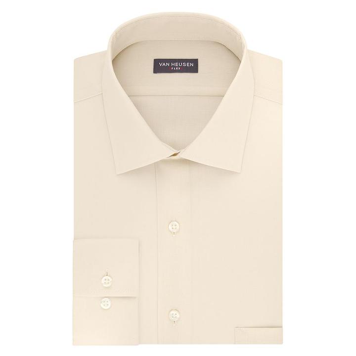 Men's Van Heusen Flex Collar Regular-fit Dress Shirt, Size: 16.5-34/35, Beige Oth