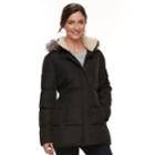 Women's Chaps Faux-fur Trim Toggle Jacket, Size: Medium, Black