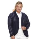 Plus Size Dana Buchman Open Stitch Shrug, Women's, Size: 1xl, Blue (navy)