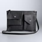Simply Vera Vera Wang Varet Dual Pocket Crossbody Bag, Women's, Black