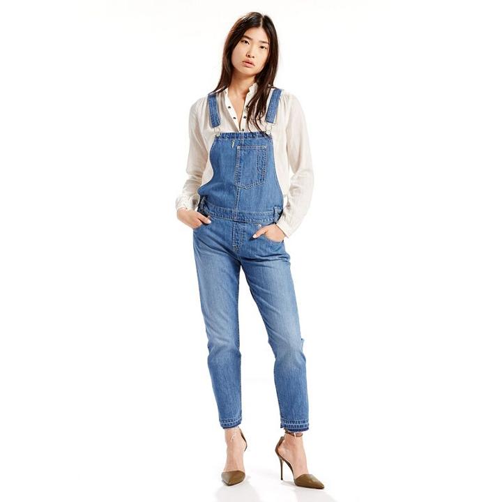 Women's Levi's&reg; Jean Bib Overalls, Size: Xl, Med Blue