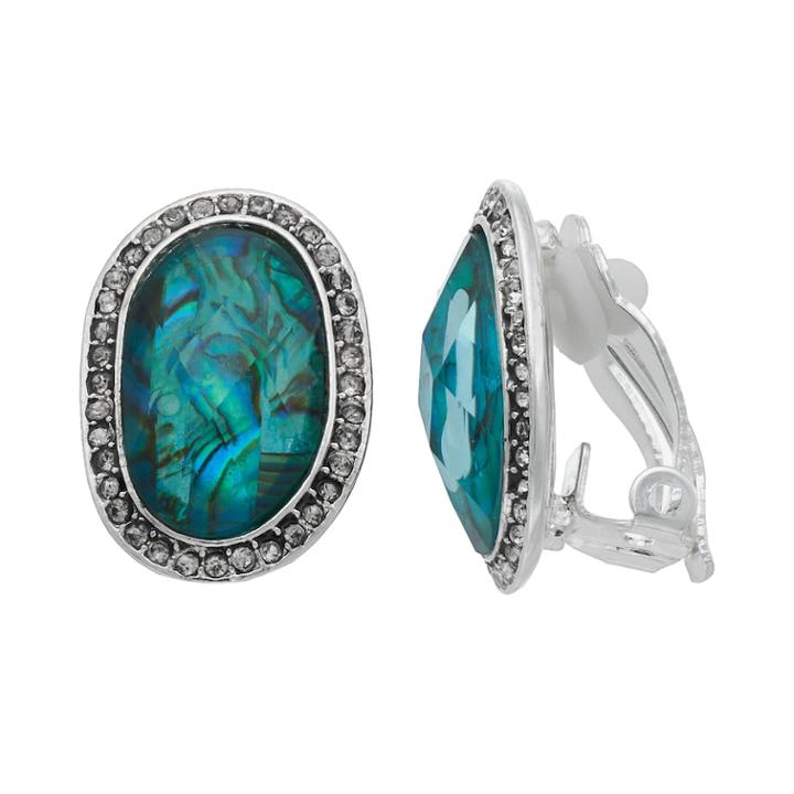 Dana Buchman Oval Clip-on Earrings, Women's, Turq/aqua