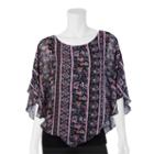 Ab Studio, Women's Print Popover Top, Size: Xlrg Av/rg, Ovrfl Oth