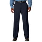 Big & Tall Haggar&reg; Cool 18&reg; Classic-fit Flat-front No-iron Expandable Waist Pants, Men's, Size: 60x32, Med Blue