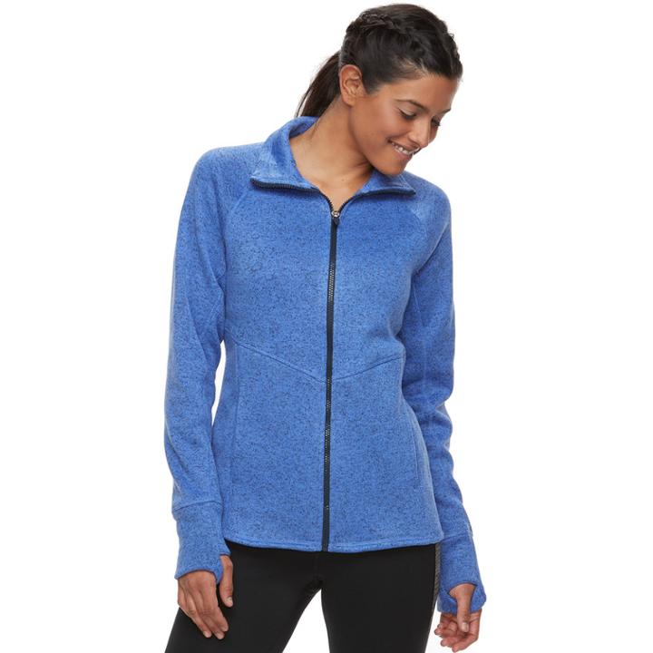 Women's Tek Gear Sweater Fleece Jacket, Size: Small, Med Blue