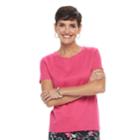 Women's Croft & Barrow&reg; Essential Classic Crewneck Tee, Size: Large, Med Pink