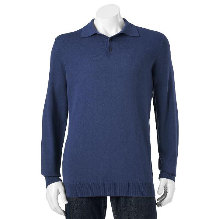Big & Tall Croft & Barrow&reg; Classic-fit 12gg Solid Polo, Men's, Size: Xl Tall, Dark Blue