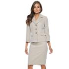 Women's Le Suit Herringbone Suit Jacket & Pencil Skirt Set, Size: 12, Beige Over