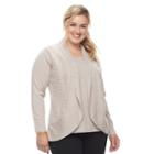 Plus Size Napa Valley Pointelle Stitch 2-fer Sweater, Women's, Size: 1xl, White Oth