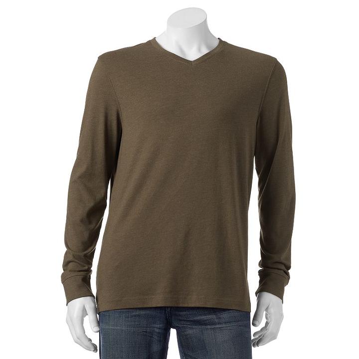 Big & Tall Croft & Barrow® Classic-fit Easy-care V-neck Tee, Men's, Size: 2xb, Dark Brown