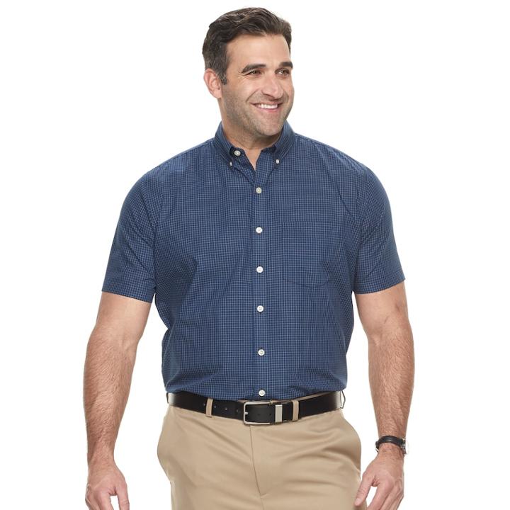 Big & Tall Van Heusen Classic-fit Wrinkle-free Button-down Shirt, Men's, Size: 3xl Tall, Turquoise/blue (turq/aqua)
