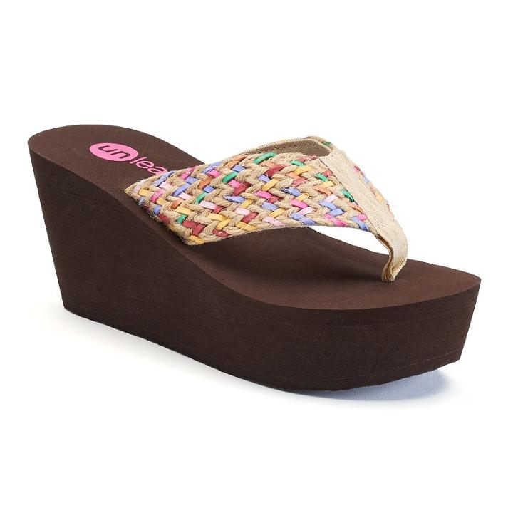 Unleashed By Rocket Dog Dandelion Women's Platform Wedge Flip Flops, Girl's, Size: Medium (11), Brown Oth