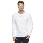 Men's Apt. 9&reg; Modern-fit Slubbed Henley, Size: Small, White