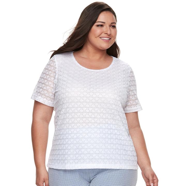 Plus Size Cathy Daniels Lace Top, Women's, Size: 1xl, White