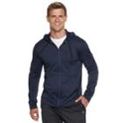Men's Tek Gear&reg; Stretch Full-zip Hoodie, Size: Medium, Dark Blue