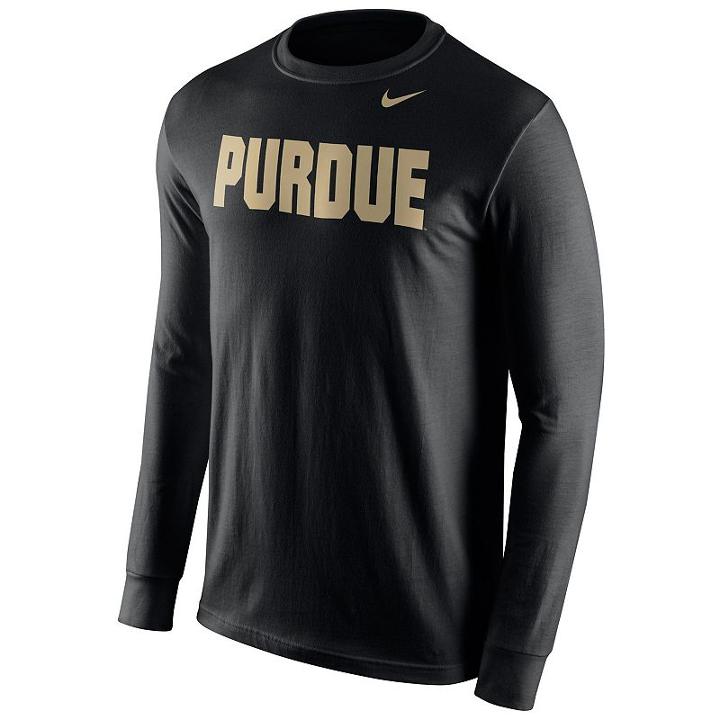 Men's Nike Purdue Boilermakers Wordmark Tee, Size: Large, Black