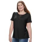 Plus Size French Laundry Grommet Lace-up Top, Women's, Size: 1xl, Oxford
