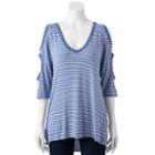 Women's French Laundry Cutout Cold-shoulder Tee, Size: Medium, Med Purple