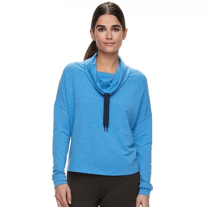 Women's Tek Gear&reg; Cowlneck Sweatshirt, Size: Large, Med Blue