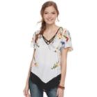 Juniors' Heartsoul Floral Handkerchief Top, Teens, Size: Xl, White