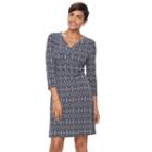 Women's Croft & Barrow&reg; Printed Pullover Dress, Size: Xl, Dark Blue