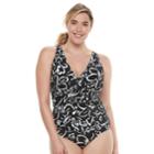 Plus Size Trimshaper Nora Tummy Slimmer One-piece Swimsuit, Women's, Size: 16 W, Oxford