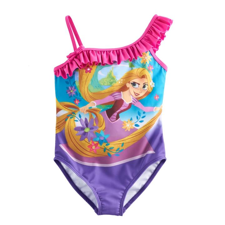 Disney's Rapunzel Girls 4-6x One Piece Swimsuit, Size: 5-6, Multicolor