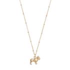 Lc Lauren Conrad Bulldog Pendant Necklace, Women's, Gold
