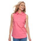 Women's Croft & Barrow&reg; Wrinkle-resistant Sleeveless Shirt, Size: Xs, Med Pink