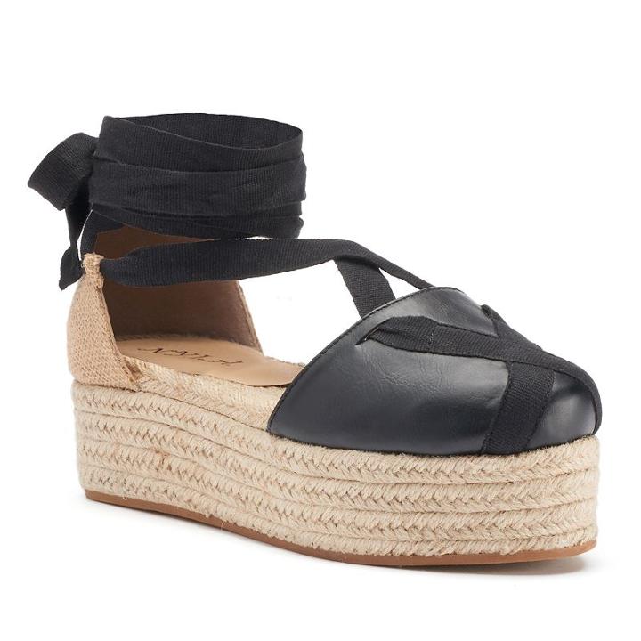 Nyla Azaria Women's Platform Espadrilles, Girl's, Size: 7, Black