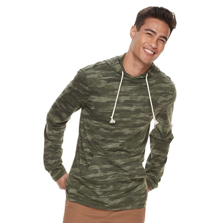 Men's Urban Pipeline&reg; Camouflage Hooded Tee, Size: Large, Green