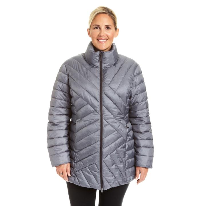 Plus Size Champion Packable Puffer Coat, Women's, Size: 1xl, Grey