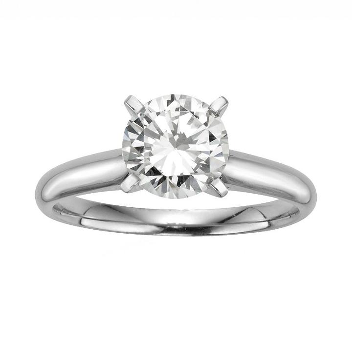 Round-cut Igl Certified Diamond Solitaire Engagement Ring In 14k White Gold (1 1/2 Ct. T.w.), Women's, Size: 8.50