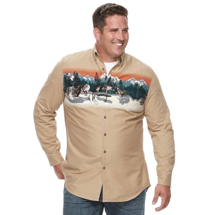 Big & Tall Croft & Barrow&reg; Regular-fit Twill Button-down Shirt, Men's, Size: Xl Tall, Med Beige