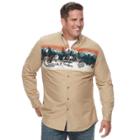 Big & Tall Croft & Barrow&reg; Regular-fit Twill Button-down Shirt, Men's, Size: Xl Tall, Med Beige