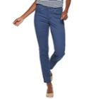 Women's Sonoma Goods For Life&trade; Midrise Curvy Fit Sateen Skinny Pants, Size: 14 Short, Blue